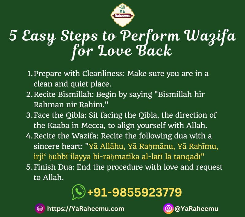 5 Easy Steps to Perform Wazifa for Love Back