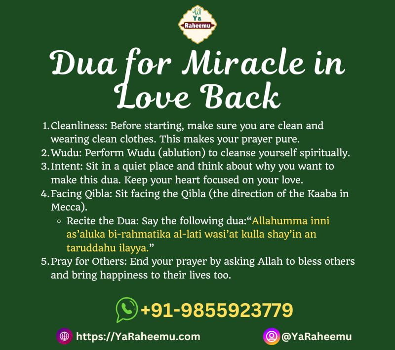 Dua for Miracle in Love Back