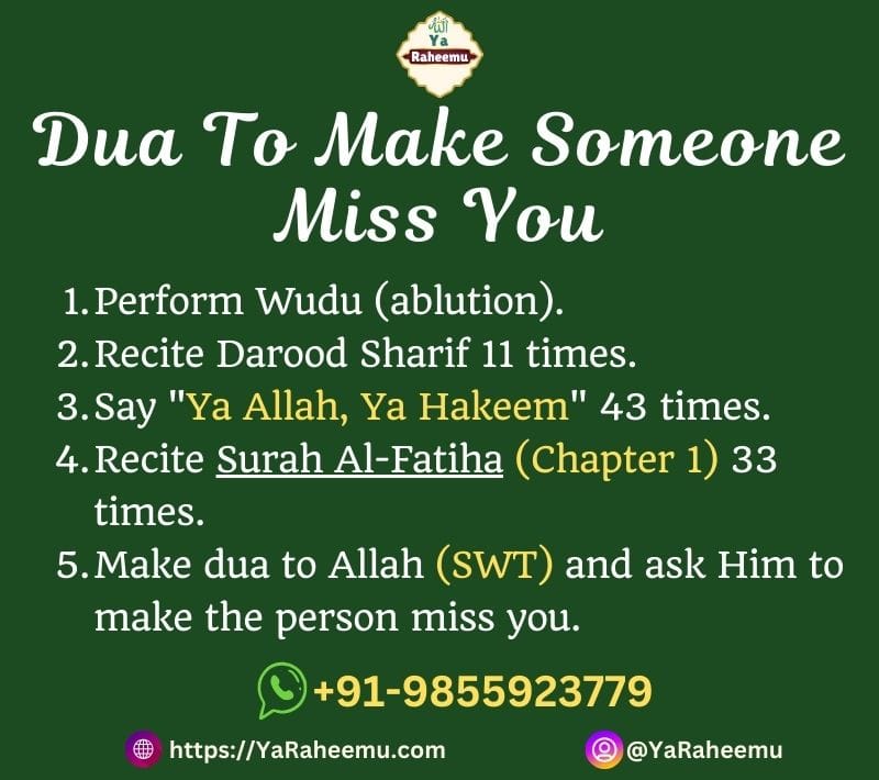 Dua To Make Someone Miss You